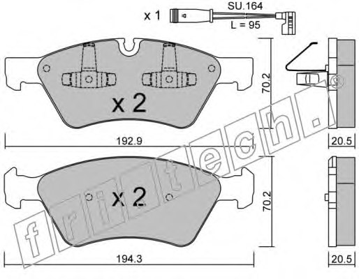 fri.tech. 686.0W Brake Pad Set, disc brake